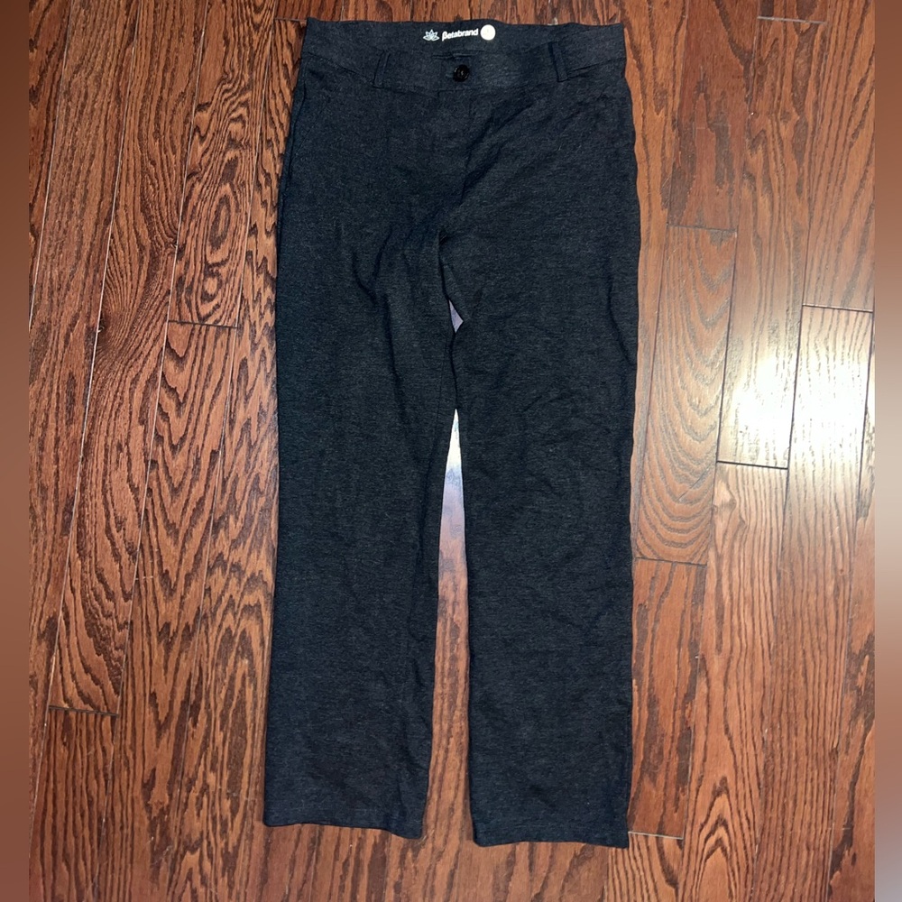 Betabrand Large Petite Straight Leg - Charcoal